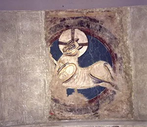 Ancient Fresco Print of a Mythical Griffin