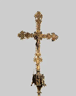 Ornate Christian Processional Cross Print