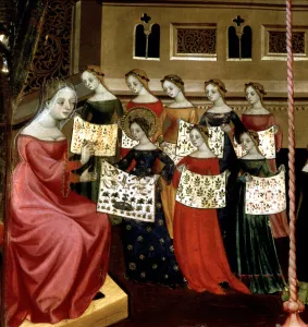 Medieval Women in Music, Late 15th Century Print