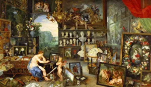17th-Century Wunderkammer Print: A Cabinet of Curiosities
