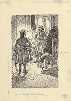 Pen And Ink Drawing Style Prints: 32.- Moric recognized him at first sight, 1953. Creator: Andrej Kovacik