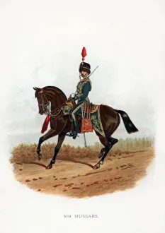 Chromolithograph Prints UK Prints: 4th Hussars, 1889