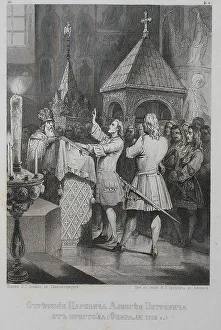 The Abdication of Tsarevich Alexei Petrovich of Russia (1690-1718). Artist: Anonymous The Abdication of Tsarevich Alexei Petrovich of Russia (1690-1718). Artist: Anonymous