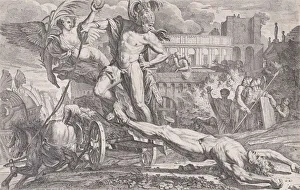 Achilles dragging the body of Hector around the walls of Troy, 1648-50 Achilles dragging the body of Hector around the walls of Troy, 1648-50