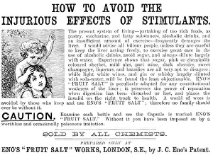Wood Engraving Art Print Prints: Advertisement for Eno's 'Fruit Salt', 1890. Creator: Unknown
