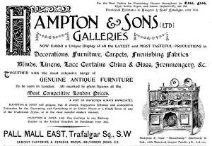 Victorian Interior Design Prints: Advertisement for Hampton & Sons, 1898. Creator: Unknown