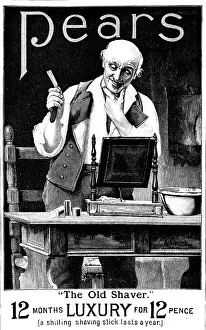 Black And White Ad Illustration Prints: Advertisement for Pears Soap, 1895