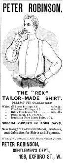 Print of Advertisement for Peter Robinson, 1890 Tailor-Made Shirt