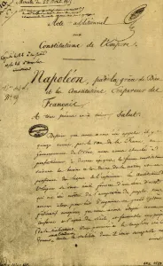 Napoleon's 1815 Acte additionnel Print
