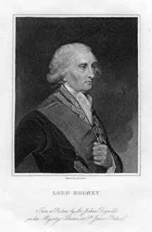 Images Dated 21st August 2007: Admiral George Brydges Rodney (1719-1792), 1st Baron Rodney, 19th century. Artist: E Scriven