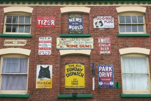 Advertisements on a building, Ross-on-Wye, Herefordshire Advertisements on a building, Ross-on-Wye, Herefordshire