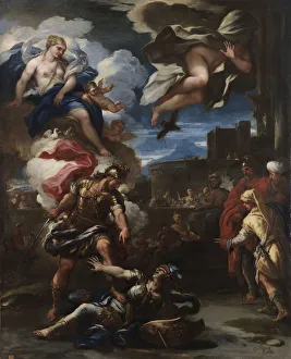 Aeneas defeats Turnus, 1688. Artist: Giordano, Luca (1632-1705) Aeneas defeats Turnus, 1688. Artist: Giordano, Luca (1632-1705)