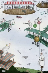 An Aerial Cricket Match of the Future, c1918 (1919). Artist: W Heath Robinson An Aerial Cricket Match of the Future, c1918 (1919). Artist: W Heath Robinson