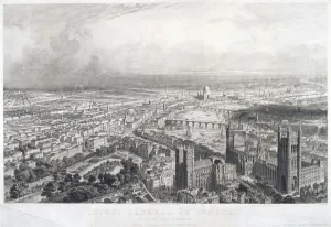 Aerial view of London, 1850. Artist: A Appert Aerial view of London, 1850. Artist: A Appert