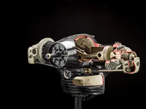 Aeronca E-113 Two-Cylinder Engine Cutaway Print