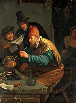 An Alchemist Print, 17th Century Engraving