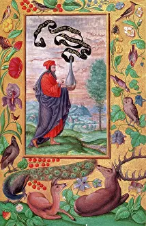 Print of an alchemist with a flask, 1582