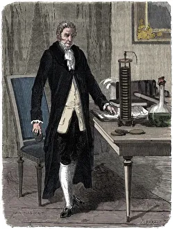 Colorised Black And White Print Art Prints: Alessandro Volta, Italian physicist