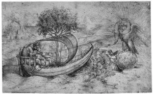 Allegory with wolf and eagle, c1516 (1954).Artist: Leonardo da Vinci Allegory with wolf and eagle, c1516 (1954).Artist: Leonardo da Vinci
