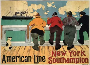 American Line, 1900. Artist: Cassiers, Henri (1858-1944) American Line, 1900. Artist: Cassiers, Henri (1858-1944)