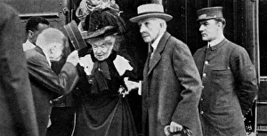 American tycoon John D Rockefeller and his wife arriving at Cleveland, Ohio, 1912 (1951) American tycoon John D Rockefeller and his wife arriving at Cleveland, Ohio, 1912 (1951)