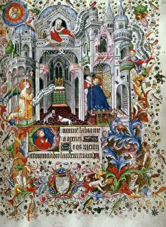 Archangel Gabriel Prints: The Annunciation, c1407. Creator: Master of the Brussels Initials