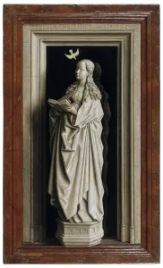 Jan Van Eyck Paintings Prints: The Annunciation (Diptych, right panel), 1434-1435. Artist: Eyck, Jan van (1390-1441)