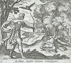 Baroque Art Era Prints: Apollo Killing Coronis, published 1606. Creators: Antonio Tempesta, Wilhelm Janson