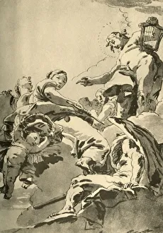 Apollo, the Muses and Chronos, c1730, (1928). Artist: Giovanni Battista Tiepolo Apollo, the Muses and Chronos, c1730, (1928). Artist: Giovanni Battista Tiepolo