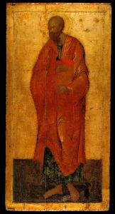 The Apostle Paul. Icon from the Deesis Iconostasis, Last quarter of the 14th century. Artist: Theophanes the Greek (ca) The Apostle Paul. Icon from the Deesis Iconostasis, Last quarter of the 14th century. Artist: Theophanes the Greek (ca)