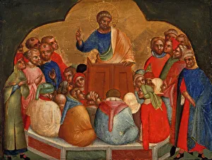 Christian Theology Images Prints: Apostle Peter Preaching (Predella Panel), ca 1370. Creator: Veneziano