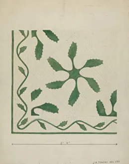 Applique Coverlet, c. 1936. Creator: John R. Towers Applique Coverlet, c. 1936. Creator: John R. Towers