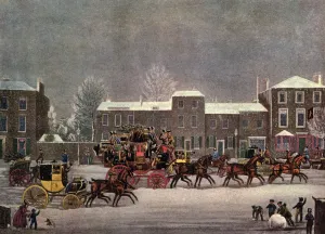 Approach to Christmas, 19th century (1927).Artist: George Hunt Approach to Christmas, 19th century (1927).Artist: George Hunt