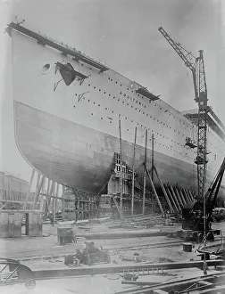 British Shipping Company History Prints: AQUITANIA ready to launch, between c1910 and c1915. Creator: Bain News Service