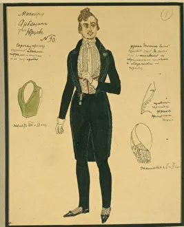 Arbenin. Costume design for the play The Masquerade by M. Lermontov, 1917 Arbenin. Costume design for the play The Masquerade by M. Lermontov, 1917