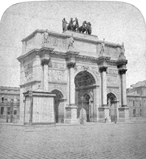 Black And White Monochrome Image Prints: Arc de Triomphe du Carrousel, Paris, late 19th century. Artist: Albert Hautecoeur