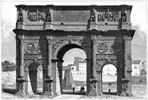 Images Dated 17th November 2007: The Arch of Constantine, Rome, Italy, 19th century. Artist: E Therond