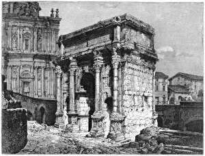Images Dated 17th November 2007: The Arch of Septimius Severus, Roman Forum, Rome, Italy, late 19th century. Artist: J Cauchard