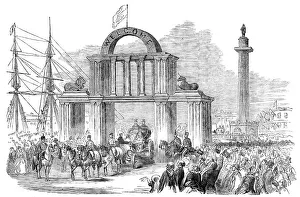 Prince Albert Of Saxe Coburg Gotha Prints: Arch in Whitefriars at the Wilberforce Column, Hull, 1854. Creator: Unknown
