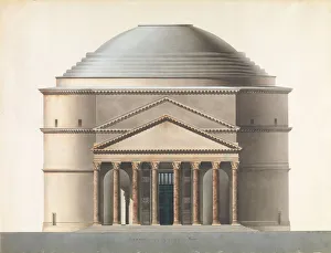 Neoclassical Architecture Style Prints: Architectural Project based on the Pantheon, ca. 1847. Creator: Ahlsned