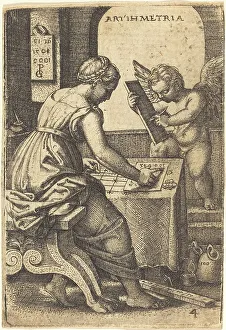 Putti In Art History Prints: Arithmetic. Creator: Georg Pencz