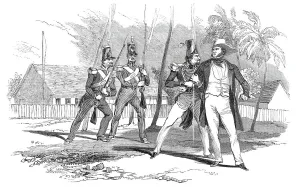 The Arrest, 1844 Print: French Soldiers Detain George Pritchard