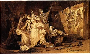 The Arrest of Marina Mniszech, 1860. Artist: Mikeshin, Mikhail Osipovitsch (1835-1896) The Arrest of Marina Mniszech, 1860. Artist: Mikeshin, Mikhail Osipovitsch (1835-1896)