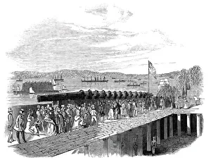 Isambard Kingdom Brunel Design Prints: Arrival of The Great Britain'Steam-Ship at New York, 1845. Creator: Unknown