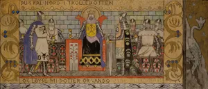Asmund in the Kings Hall. Artist: Munthe, Gerhard (1849-1929) Asmund in the Kings Hall. Artist: Munthe, Gerhard (1849-1929)