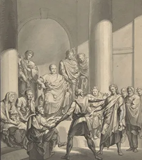 Austrian Heritage Art Prints: Assembly of Roman Figures, from Regulus, a play by Collin, 19th century