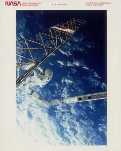Astronaut on EVA from the Space Shuttle Atlantis, 1985 Astronaut on EVA from the Space Shuttle Atlantis, 1985