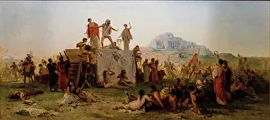 Academic Art Prints: The Atellan Farce, Second Half of the 19th cen. Creator: Bertini, Giuseppe (1825-1898)