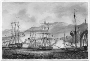 British Warships Prints: Attack on Sidon by Commodore Charles Napier