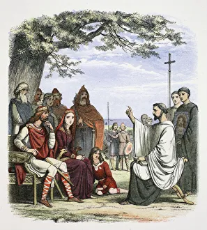 Augustine Preaching before King Ethelbert Print